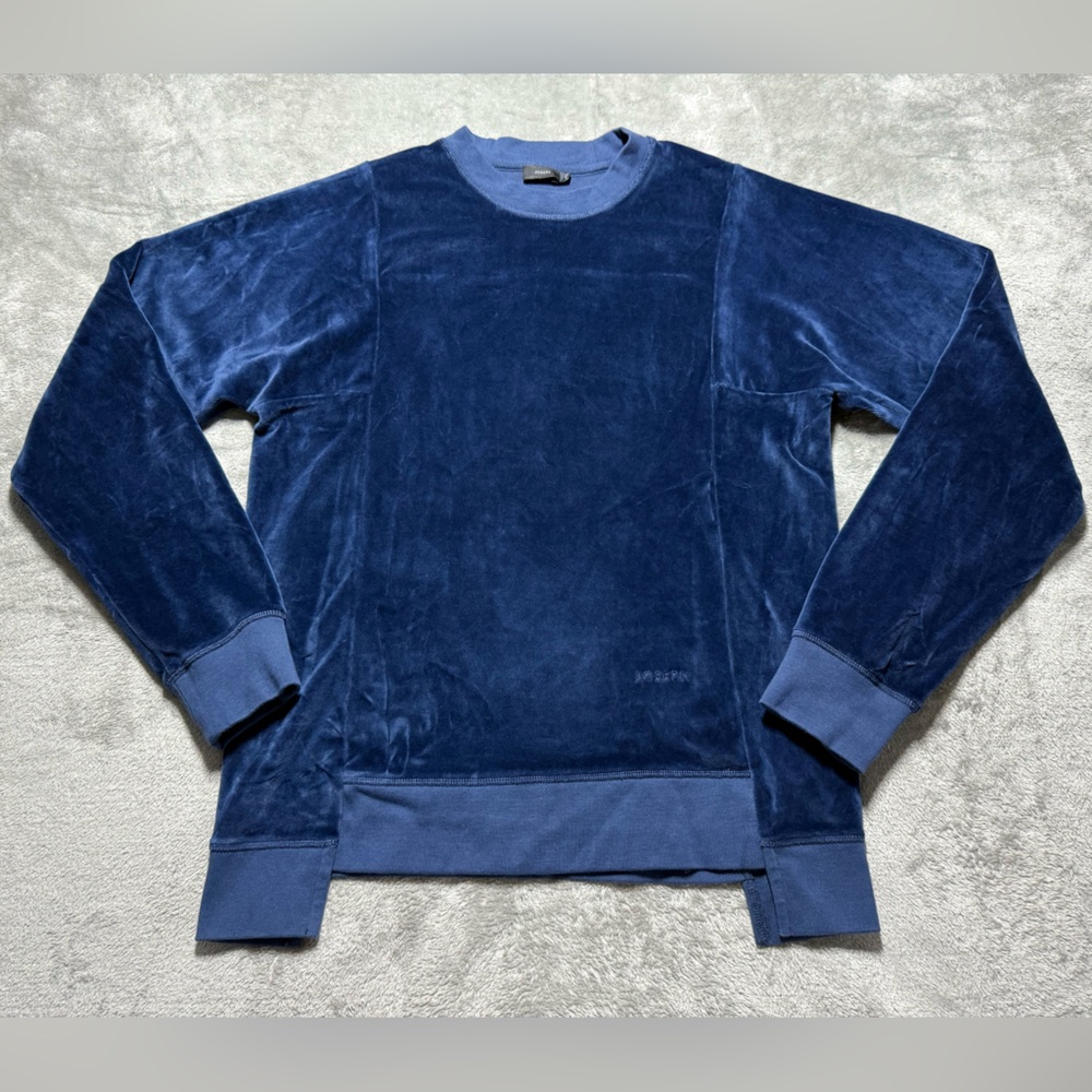 Joseph Sweatshirt Womens XS Navy Blue Jersey Velour Crewneck France